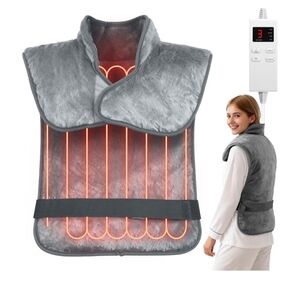 Gray Heated Shoulder and Back Wrap